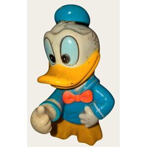 Vintage Donald Duck Rubber Toy Figure Piggy Bank
